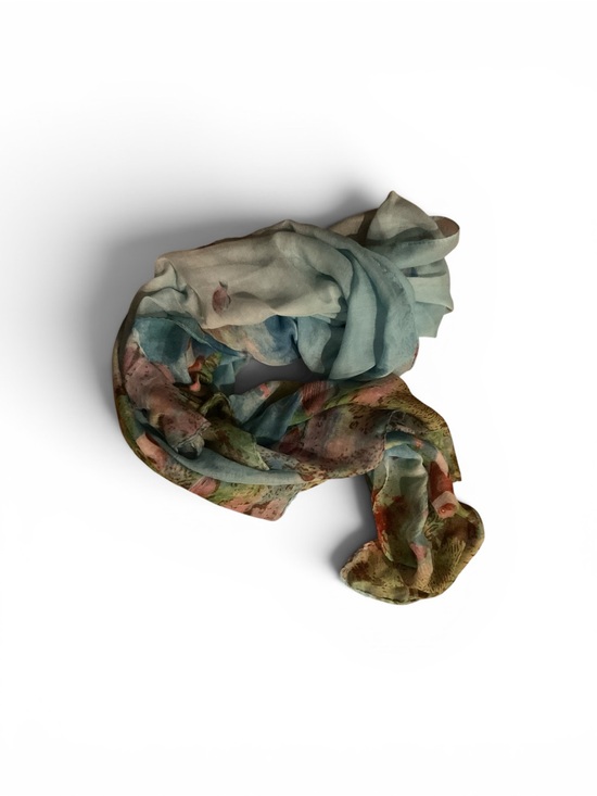 Accessories - Light Blue Floral Scarf - Women's Accessories